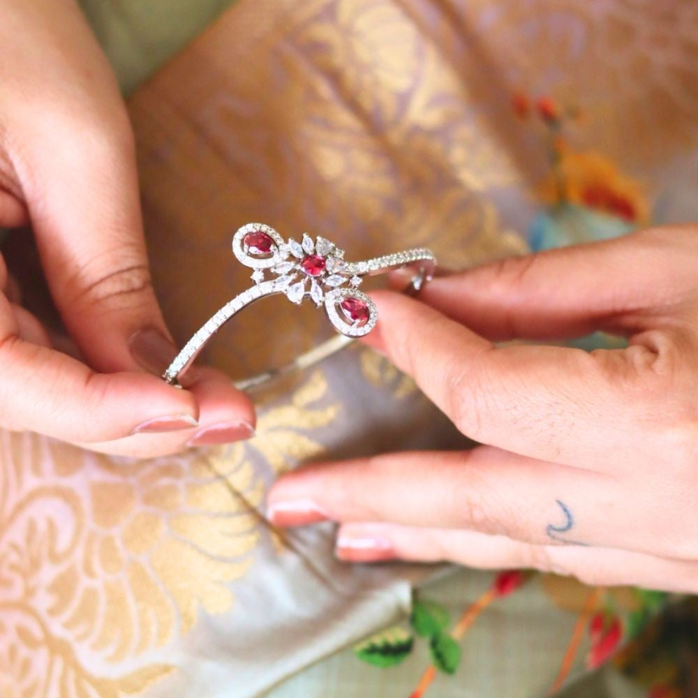 Ruby Elegance Bracelet handmade in India