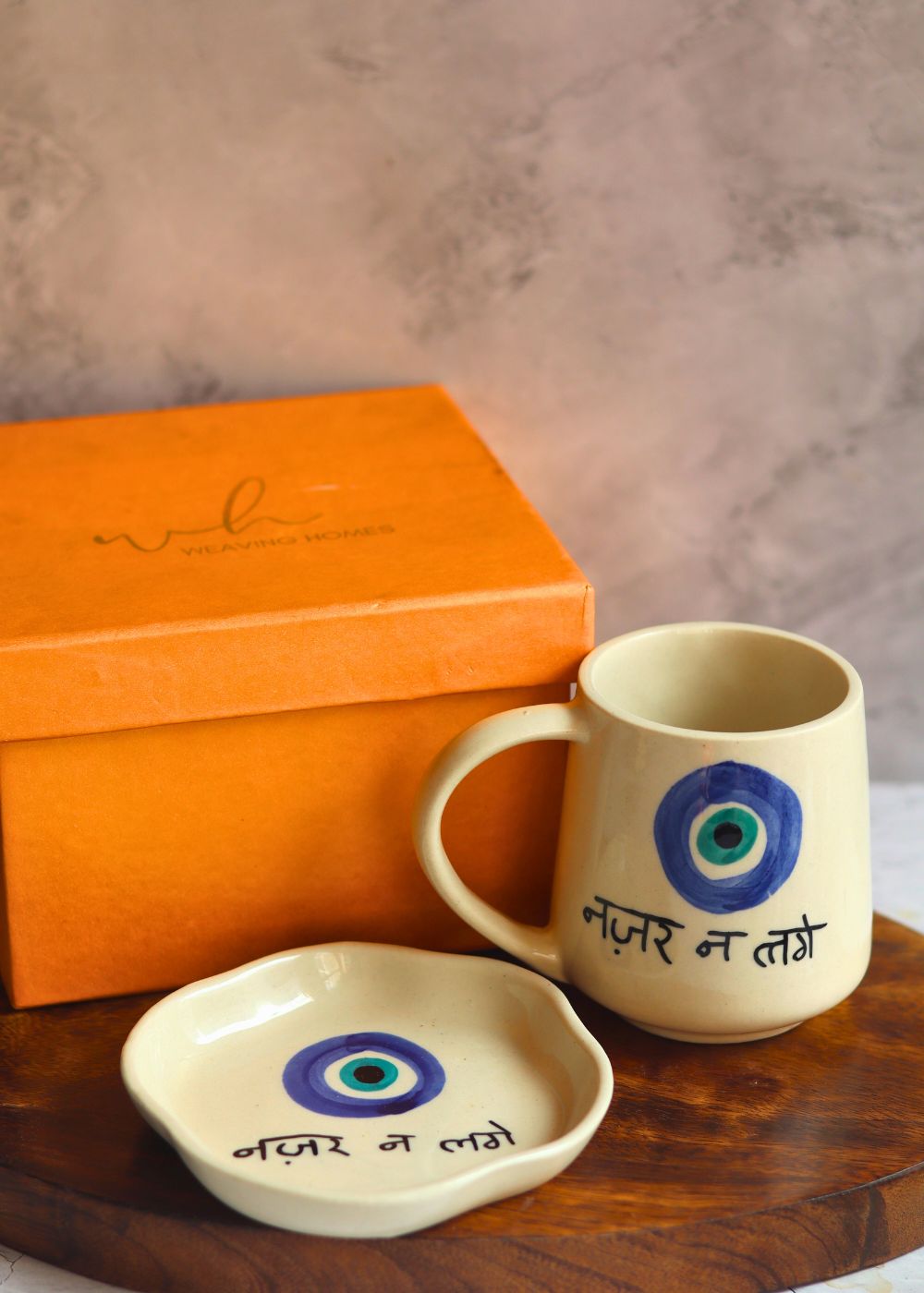 Nazar Mug & Handmade Dessert Plate in a premium Gift Box 