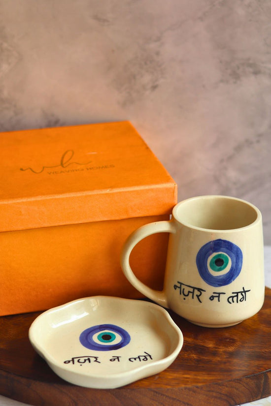 Nazar Mug & Handmade Dessert Plate in a premium Gift Box 