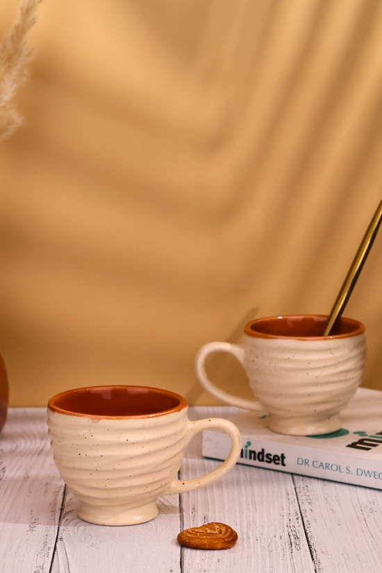 handmade cream torrent chai cup made by ceramic 