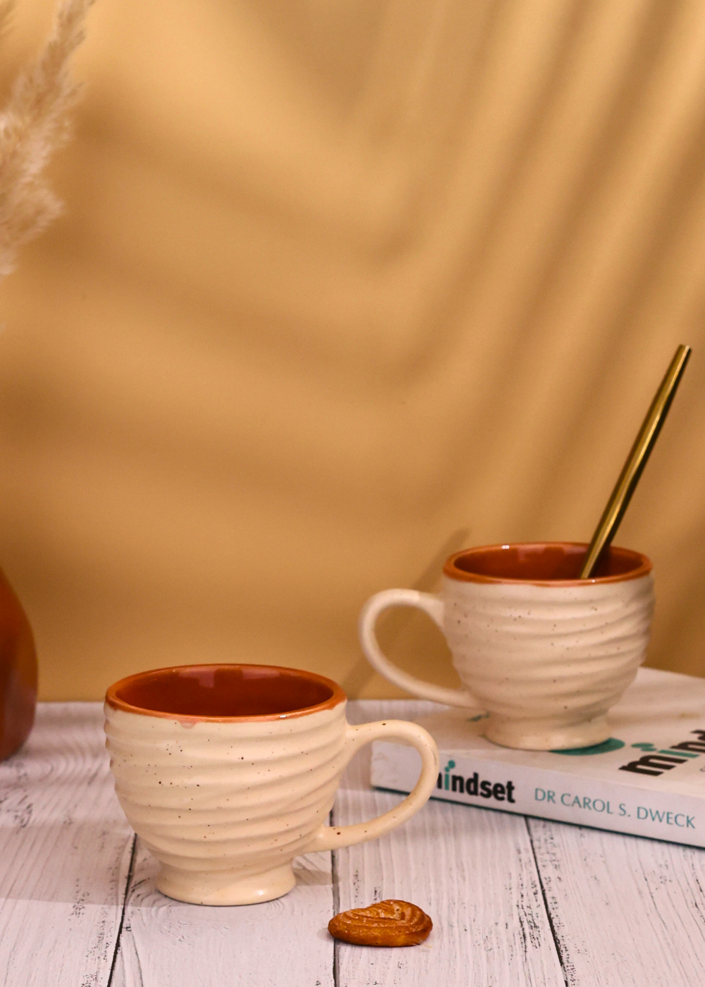 handmade cream torrent chai cup made by ceramic 