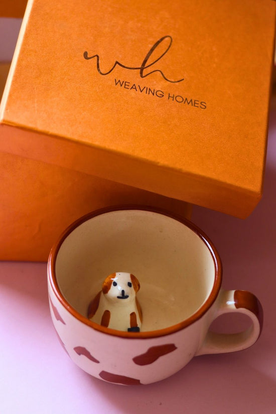 handmade dog mug in a gift box 