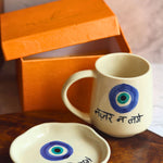 handmade Nazar Mug & Handmade Dessert Plate in a Gift Box