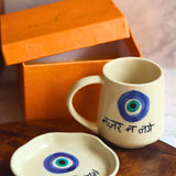 handmade Nazar Mug & Handmade Dessert Plate in a Gift Box