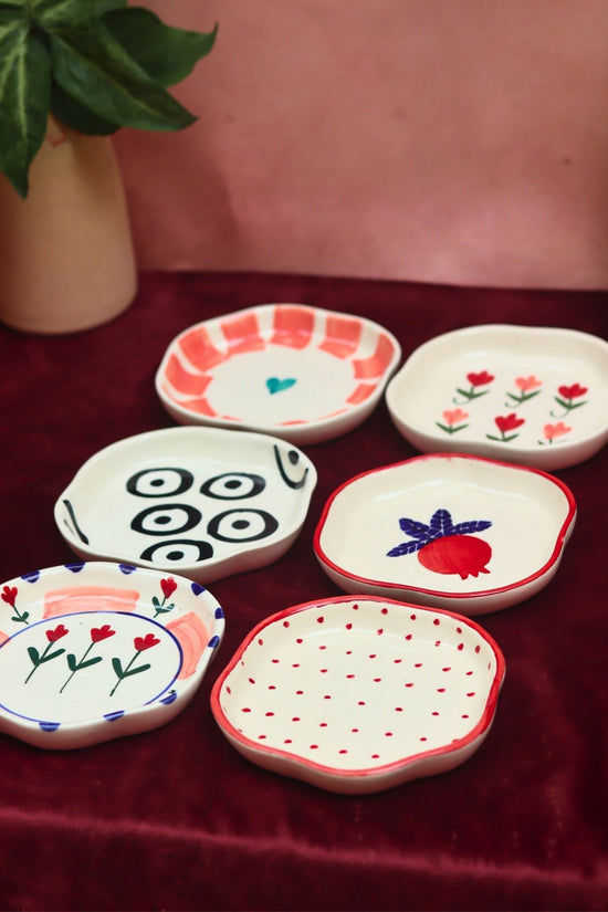 Lead free Set of 6 Bliss handmade Dessert plate (for the price of 5)