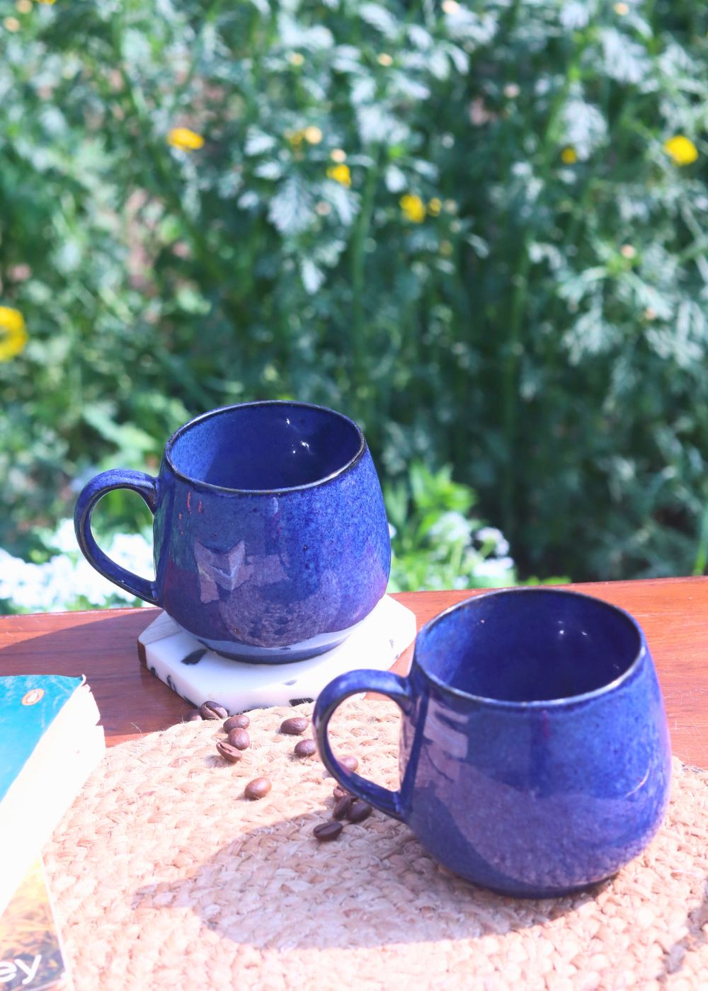 Cozy Blue Coffee Mug handmade in India