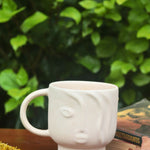 abstract face mug handmade in india 