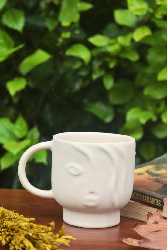 abstract face mug handmade in india 