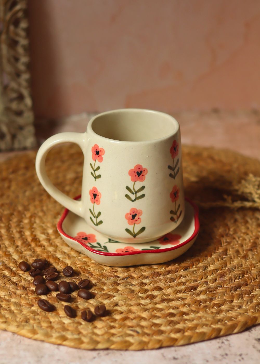 Poppy Mug & Handmade Dessert Plate with premium quality material
