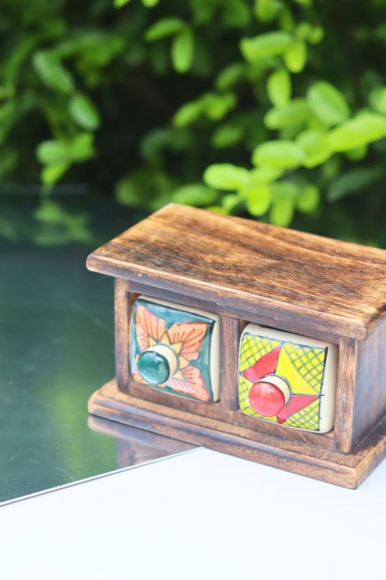 Wooden Decor Drawer – Abstract Bliss handmade in India