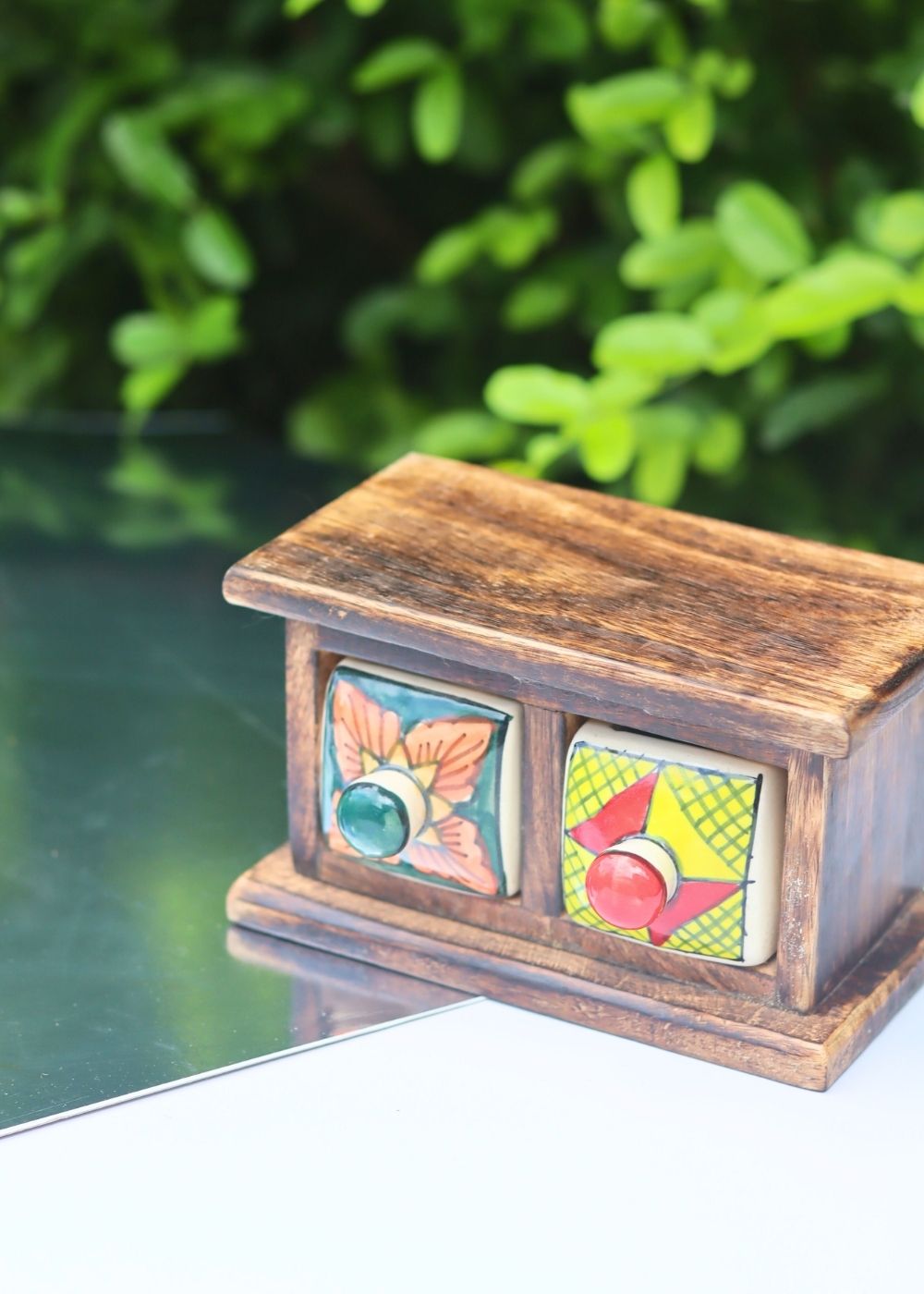 Wooden Decor Drawer – Abstract Bliss handmade in India