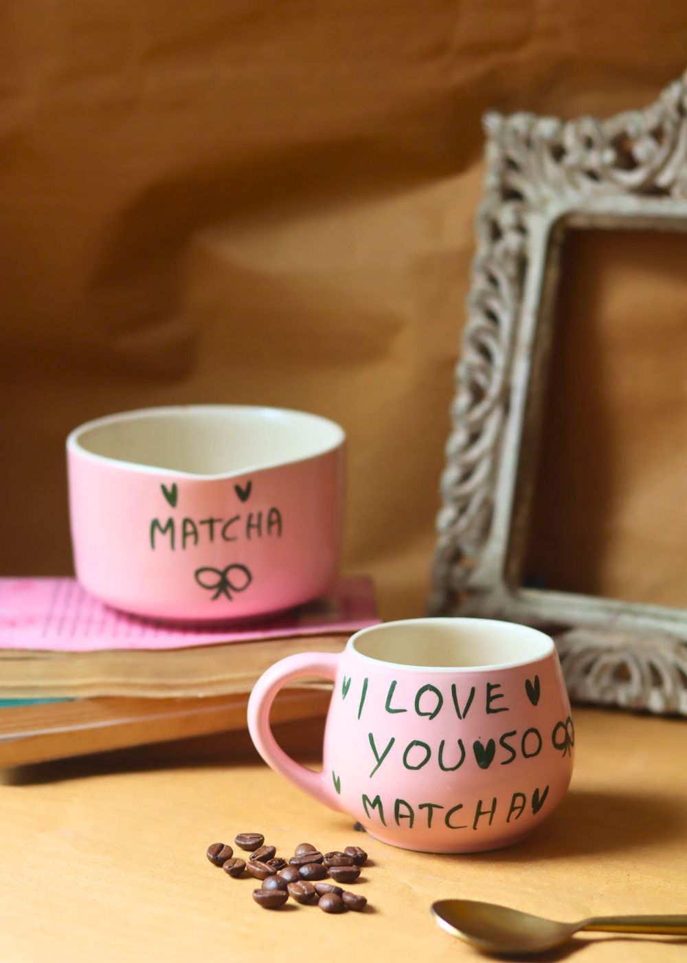 Set of 2 - Matcha Love mug & Matcha Bowl made by ceramic