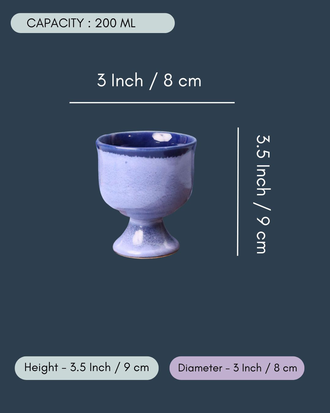 Blue Ice Cream Goblet