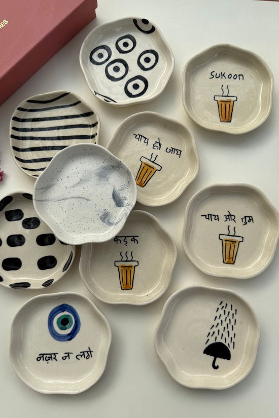 Set of 10 Black & White Dessert Plate (for the price of 7)