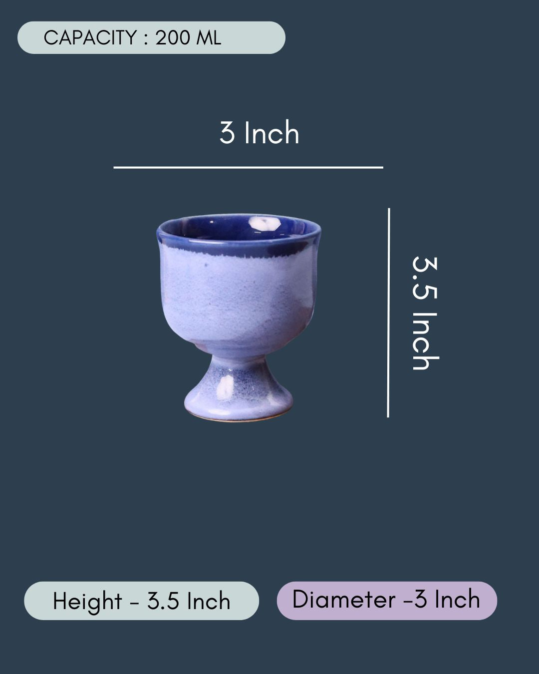 Blue Ice Cream Goblet