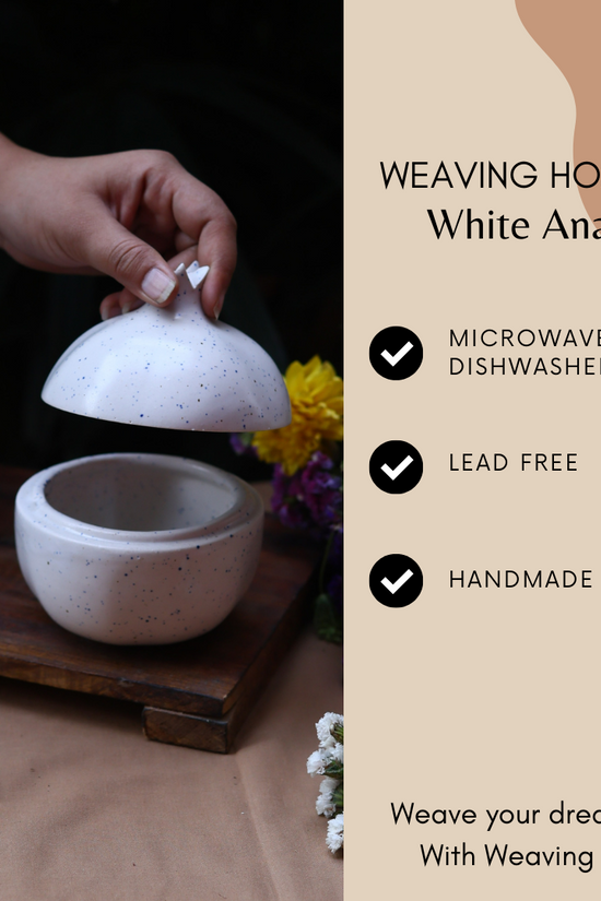 Handmade ceramic white anar jar specification