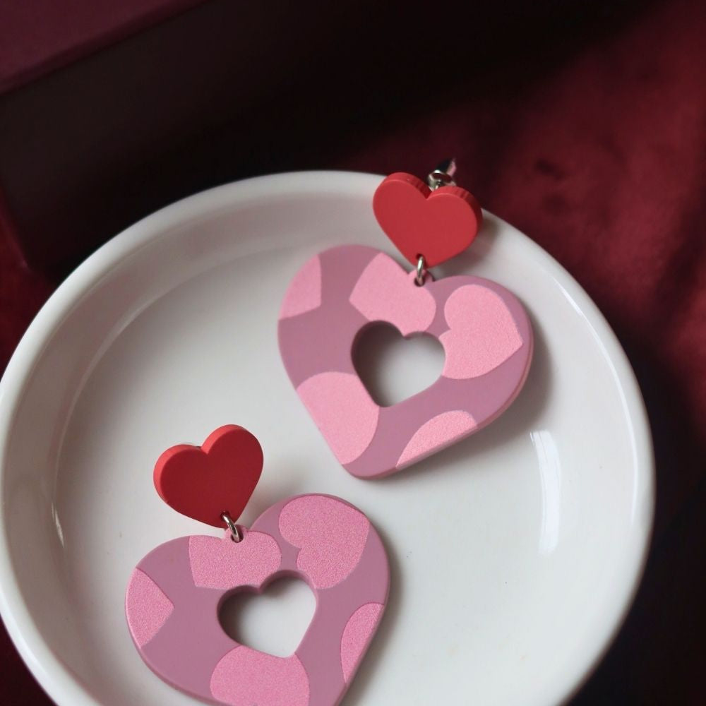 Heart beat earrings handmade in india