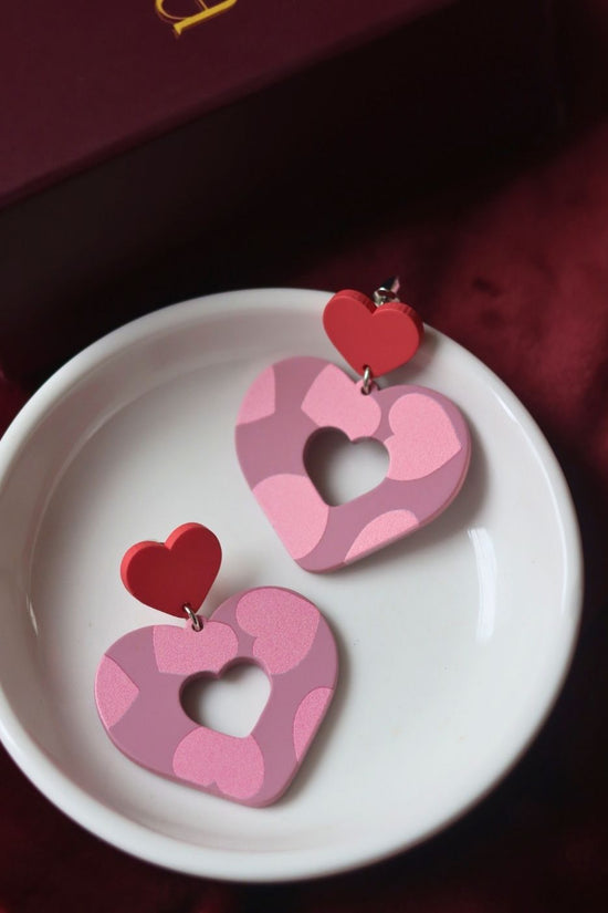 Heart beat earrings handmade in india