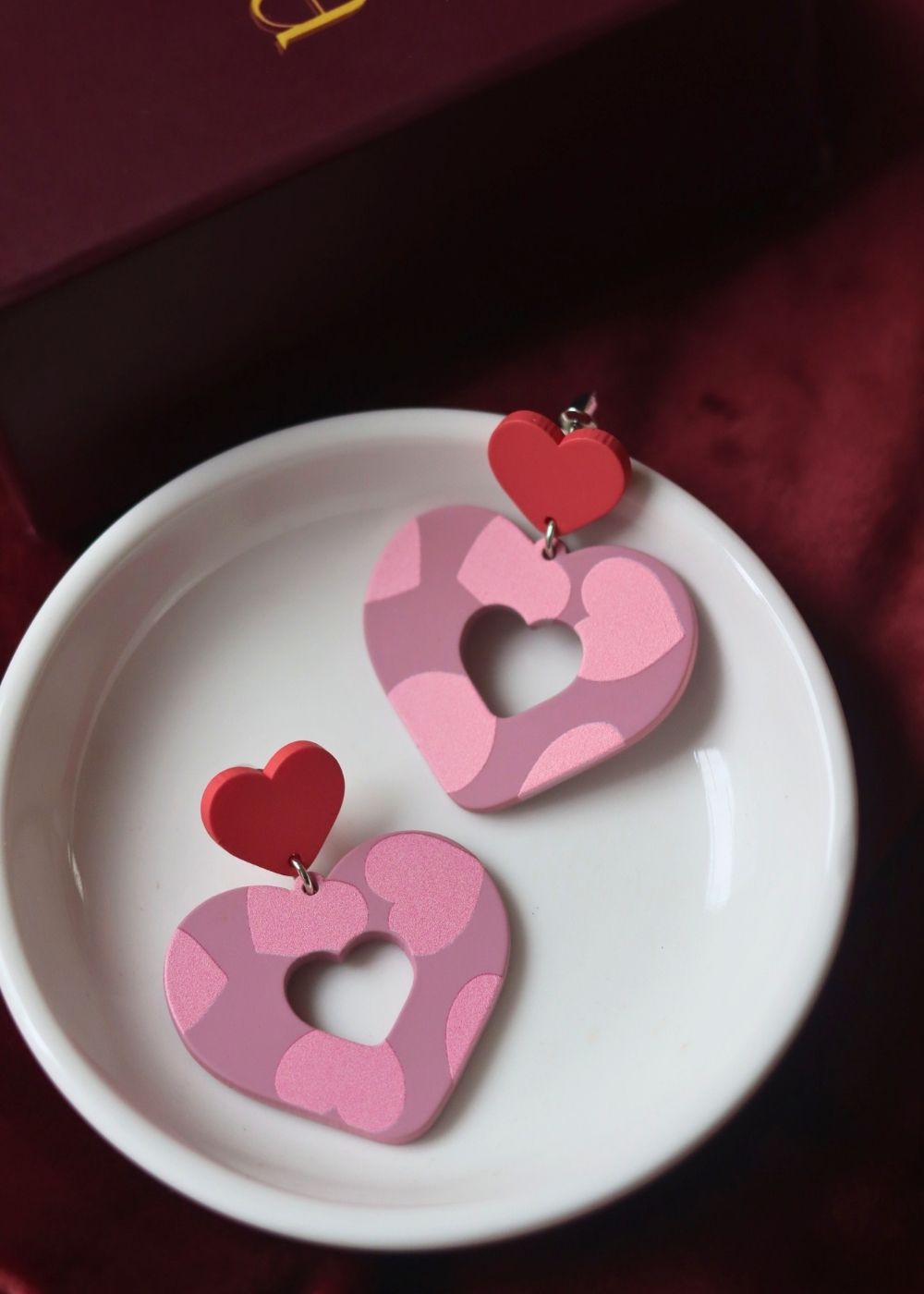 Heart beat earrings handmade in india