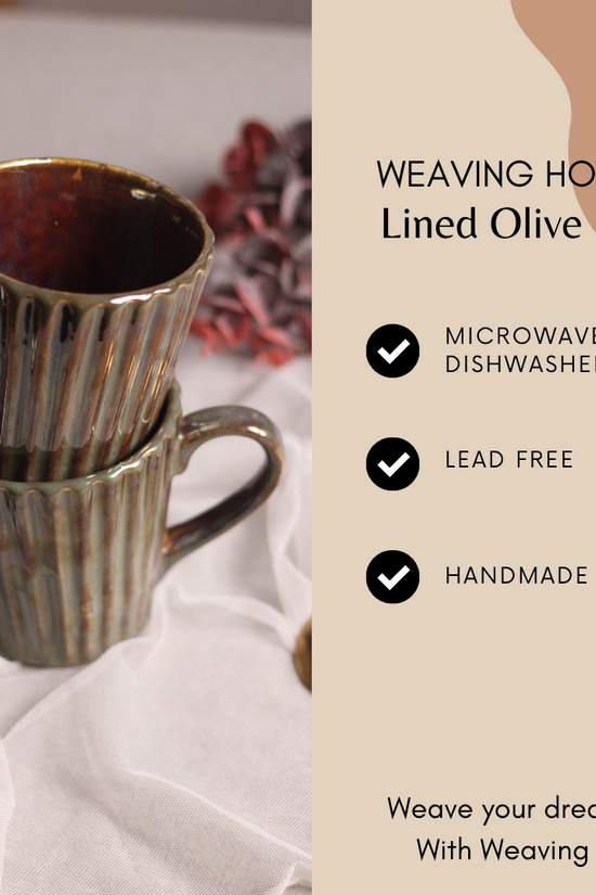 Ceramic lined olive coffee mug specifications