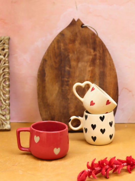Set of 3 - Forever Love Mug Combo handmade in India