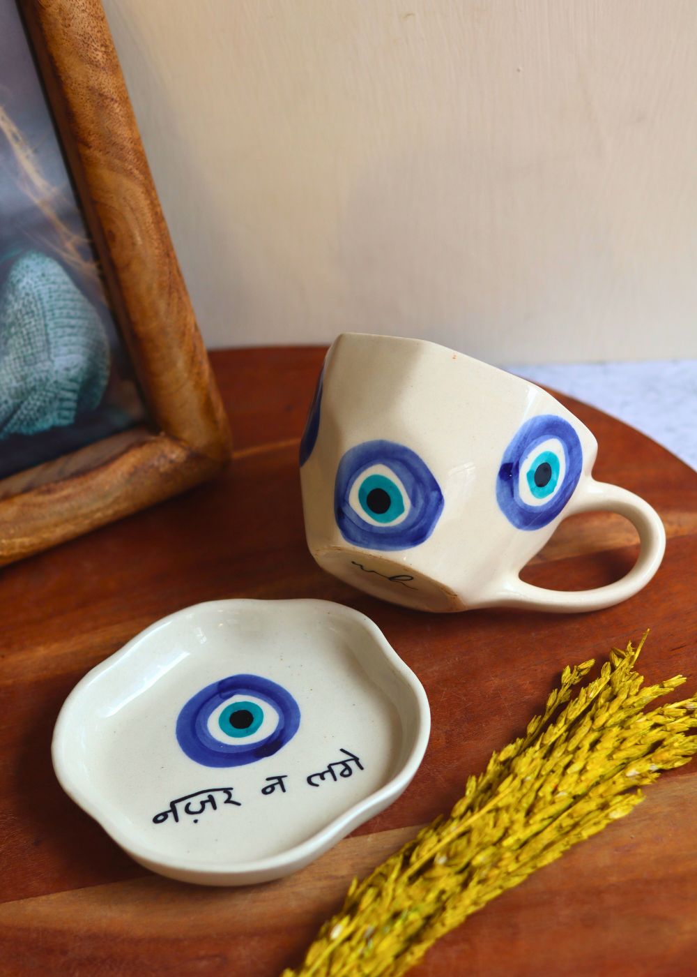 Handmade Evil Eye Mug & Nazar Handmade Dessert Plate