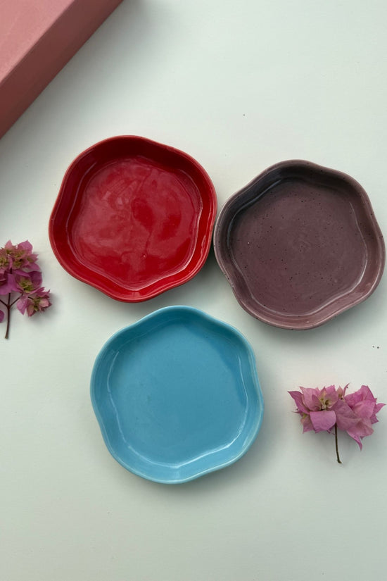 Set of 3 Neutral Handmade Dessert plates