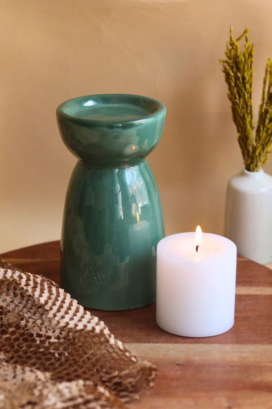 Green Pillar Candle Holder - Large with premium quality  material