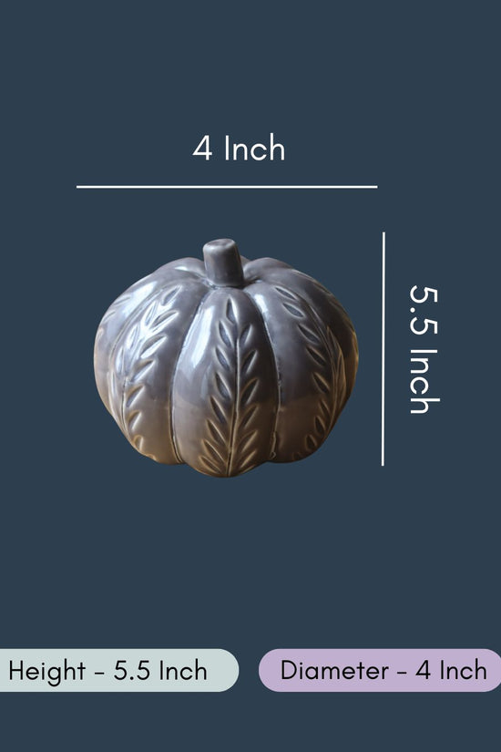 Grey Carved Pumpkin