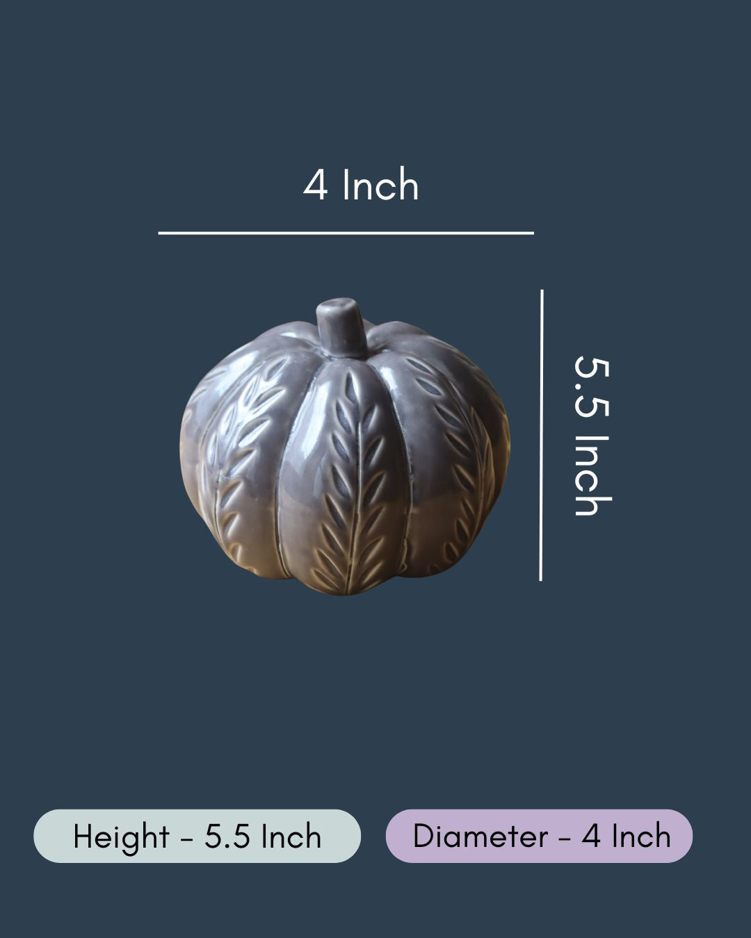 Grey Carved Pumpkin