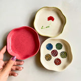 Handmade dessert plates made by ceramic 