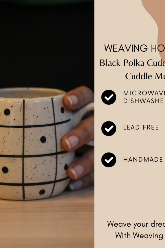 Black polka coffee mug significations