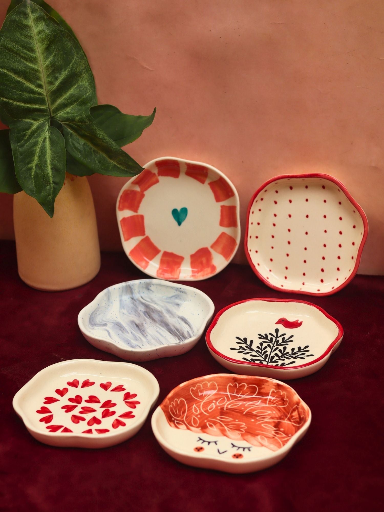 Set of 6 Hotselling Handmade Dessert plates (for the price of 5)
