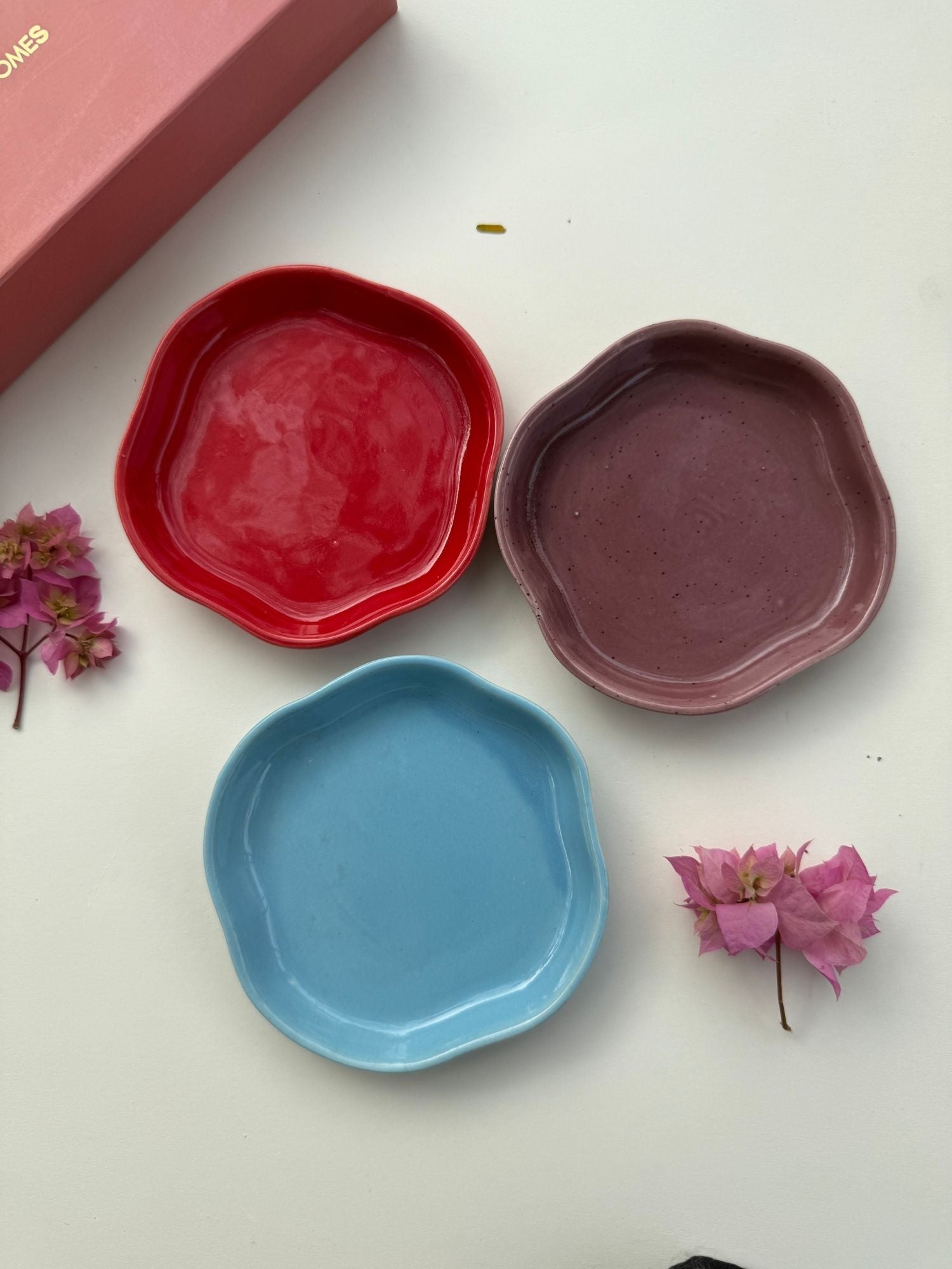 Set of 3 Neutral Handmade Dessert plates