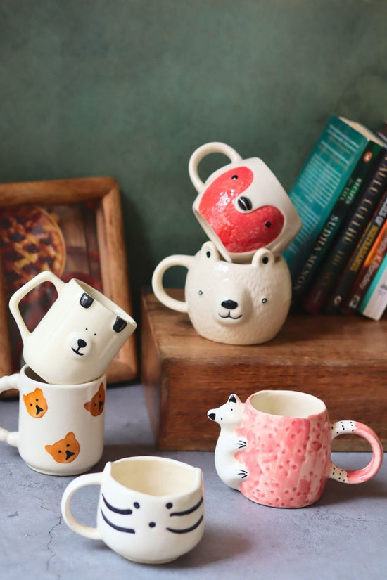 handmade Set of 6 Jungle Joy Mugs (for the price of 5)