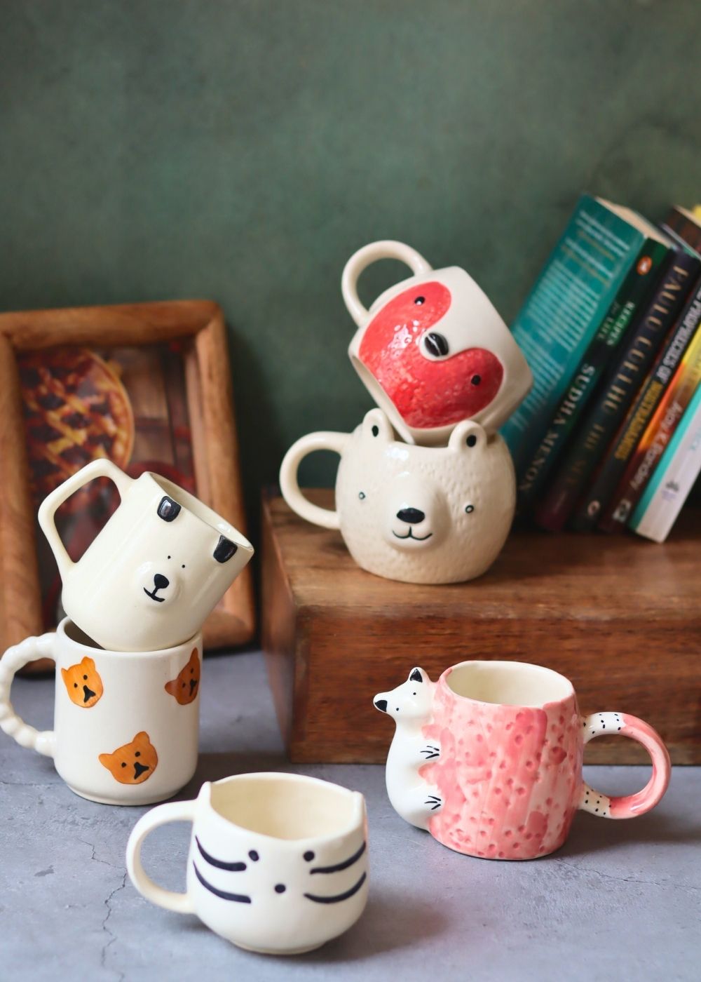 handmade Set of 6 Jungle Joy Mugs (for the price of 5)