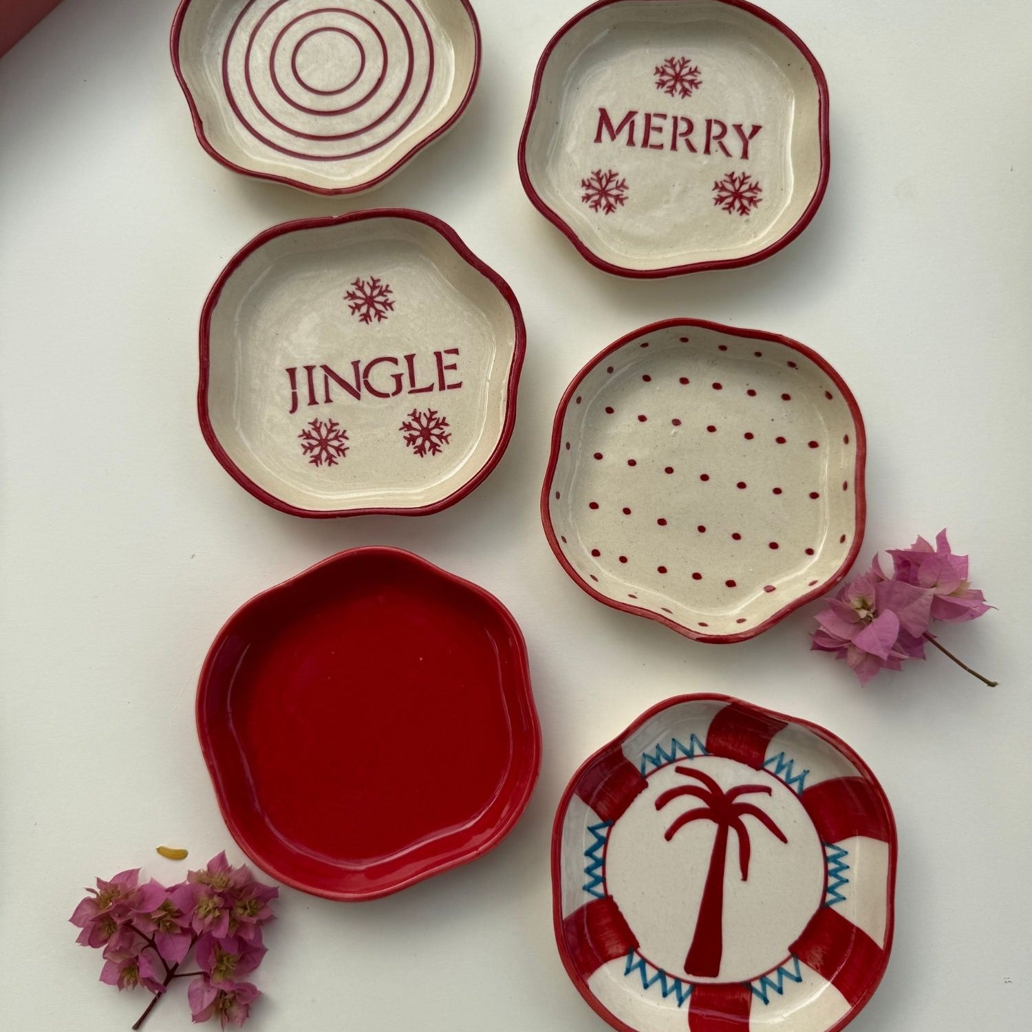 Set of 6 Joyful Treat Dessert plate (for the price of 5) lead free plates combo