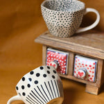 Black Polka & Black lines meet Polka Mugs with premium quality material