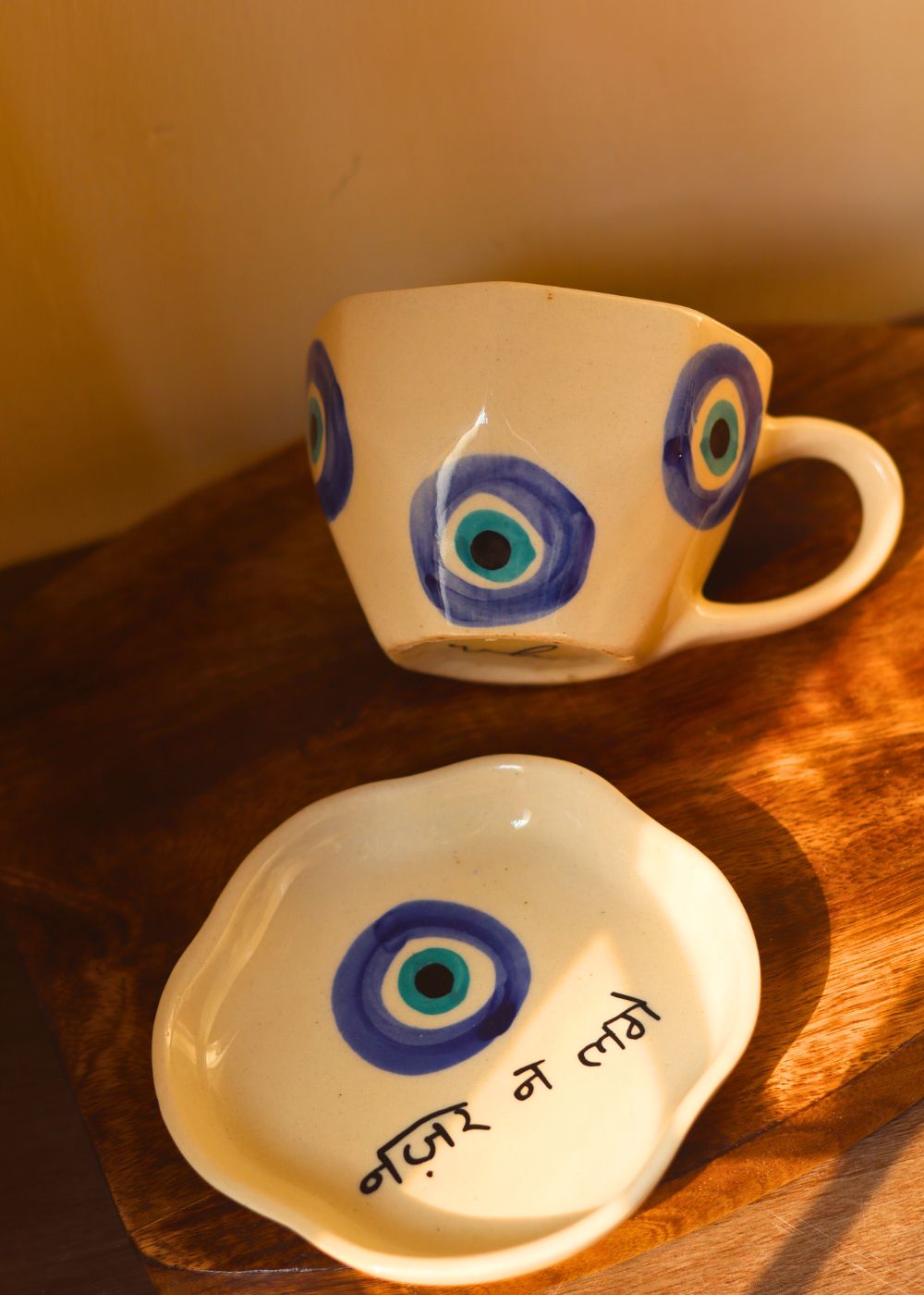 Evil Eye Mug & Nazar Handmade Dessert Plate with premium quality material