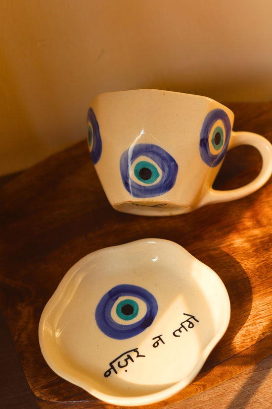 Evil Eye Mug & Nazar Handmade Dessert Plate with premium quality material