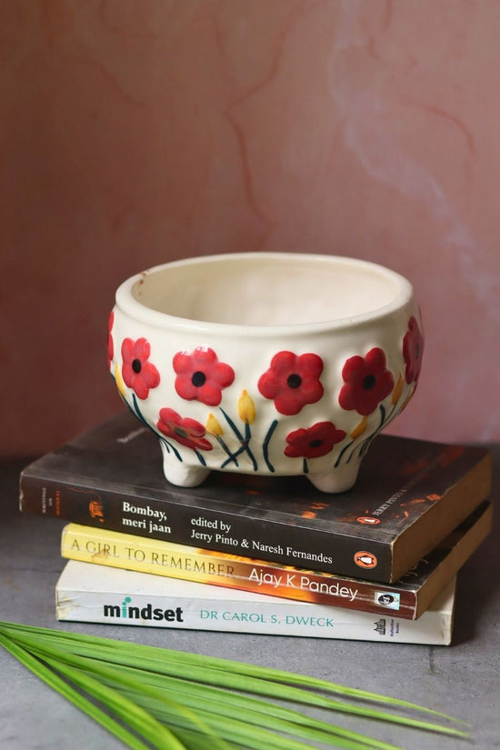 Poppy Fields Planter handmade in india