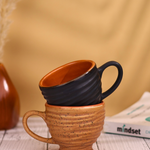 brown & navy chai cup made by ceramic 