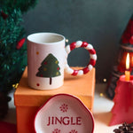 The OG Christmas Mug & Jingle Handmade Dessert Plate in a Gift Box made by ceramic