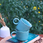 Teal wavy mug with premium quality material