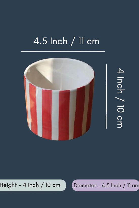 Striped Planter - Red