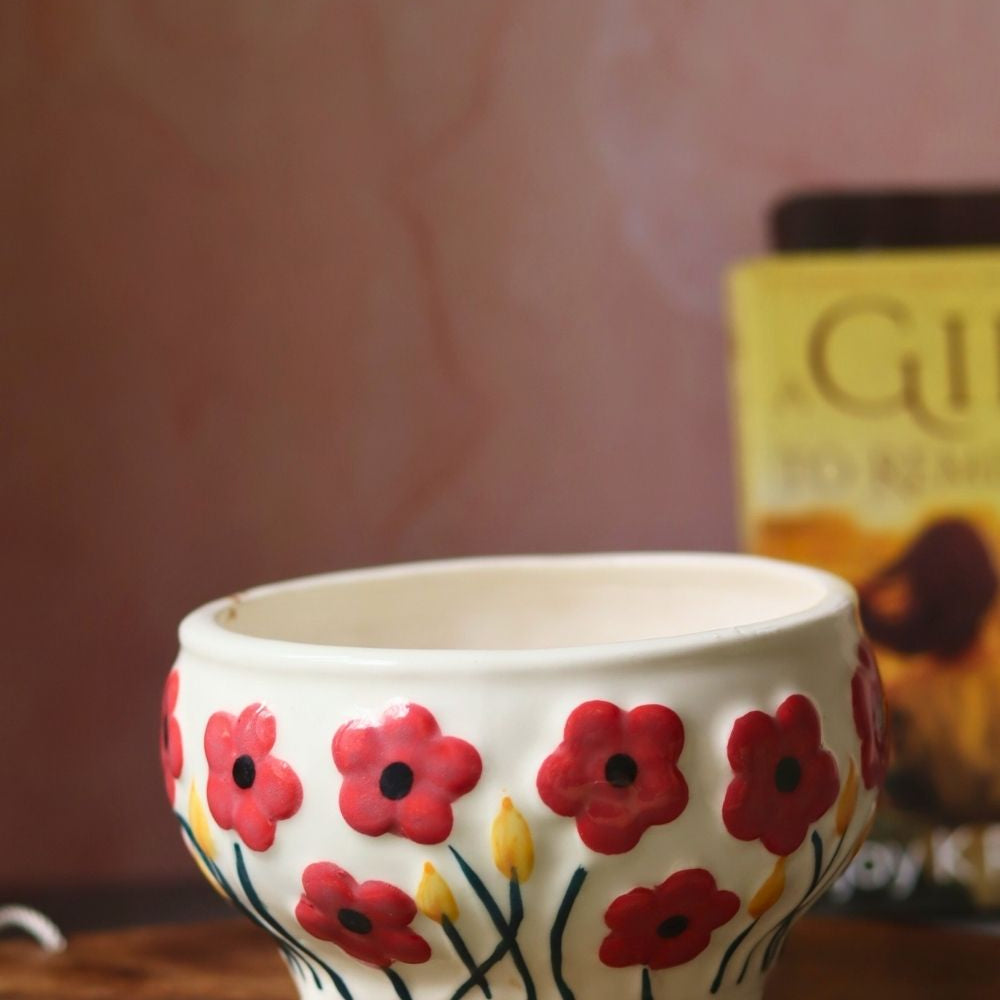 Handmade Poppy Fields Planter