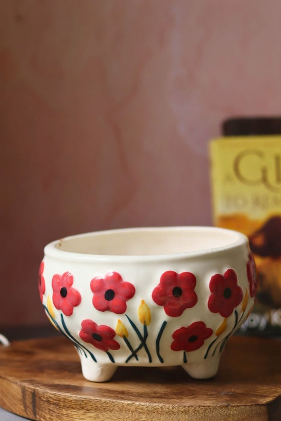 Handmade Poppy Fields Planter