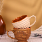 brown & cream torrent chai cup made by ceramic 