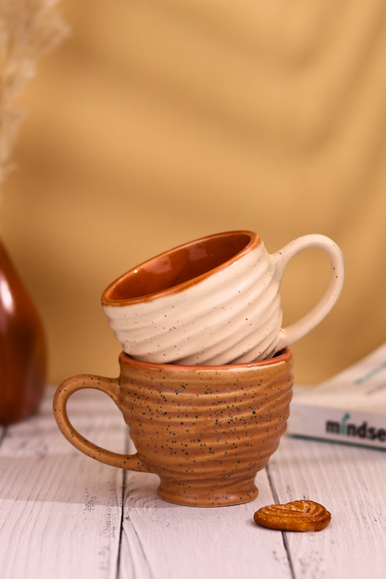 brown & cream torrent chai cup made by ceramic 