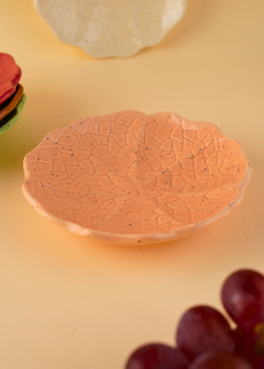 peach cabbage handmade dessert plate with premium peach color